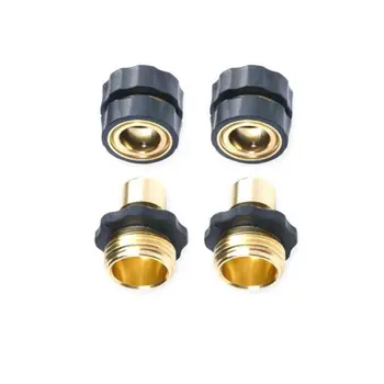

4 Pairs Universal Garden Hose Quick Connect Kit Brass Hose Tap Adapter Connector