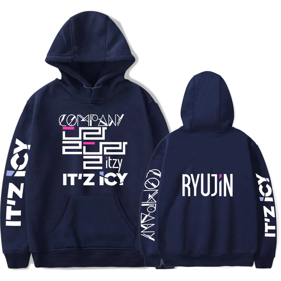 ITZY Harajuku уличная Толстовка для женщин с длинным рукавом с капюшоном Толстовка Корейский Kpop печати флисовые толстовки Женское пальто