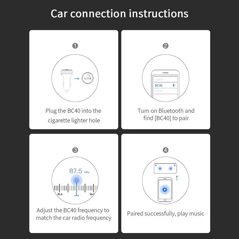 Светодиодный Дисплей fm-передатчик Bluetooth громкой связи FM модулятор стерео аудио MP3 плеер 5V 2.4A авто зарядное устройство для автомобиля с двумя портами USB Зарядное Устройство Радио