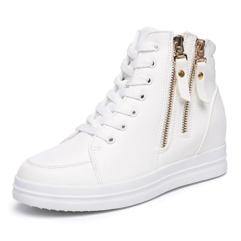 

2019 Spring New Style Side Zipper Hight-top Casual Women Shoes Street Versatile Fashion Fashion WOMEN'S Shoes