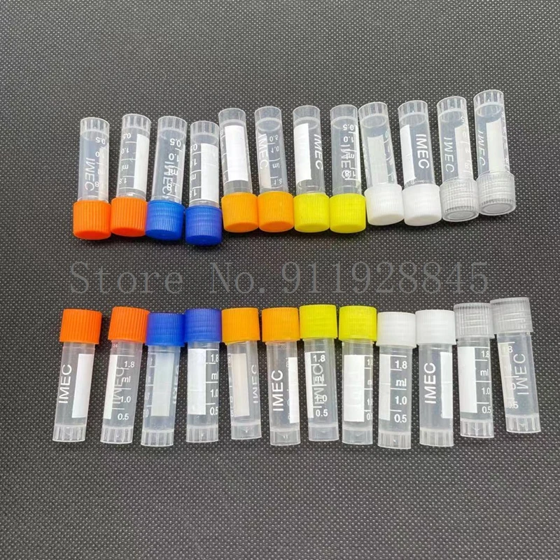 50pcs 1.8ml graduated Lab Using Plastic Sample Cryovial Freezing Tube With Silicone Gasket