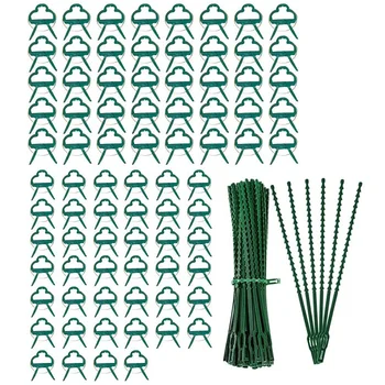 

Plant Support Clamp, 80 PCS Plant Clamp & 60 PC Twisted Cable Tie, Soft Plant and Flower Clamp for Gardening