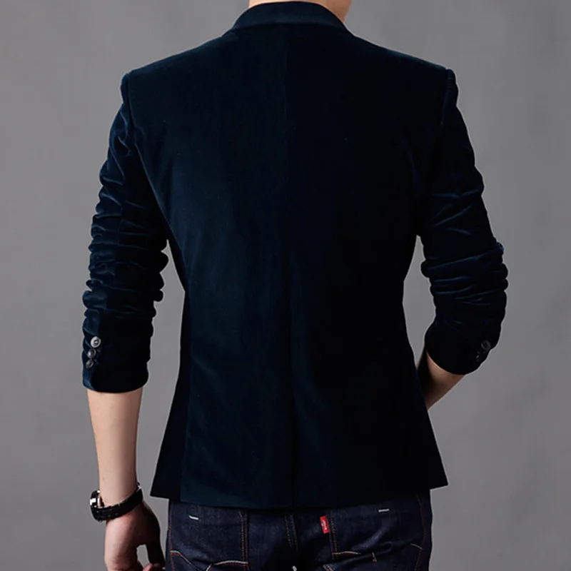 Men Suit Jacket Autum Velvet Wedding Dress Coat Mens Blazer Jacket