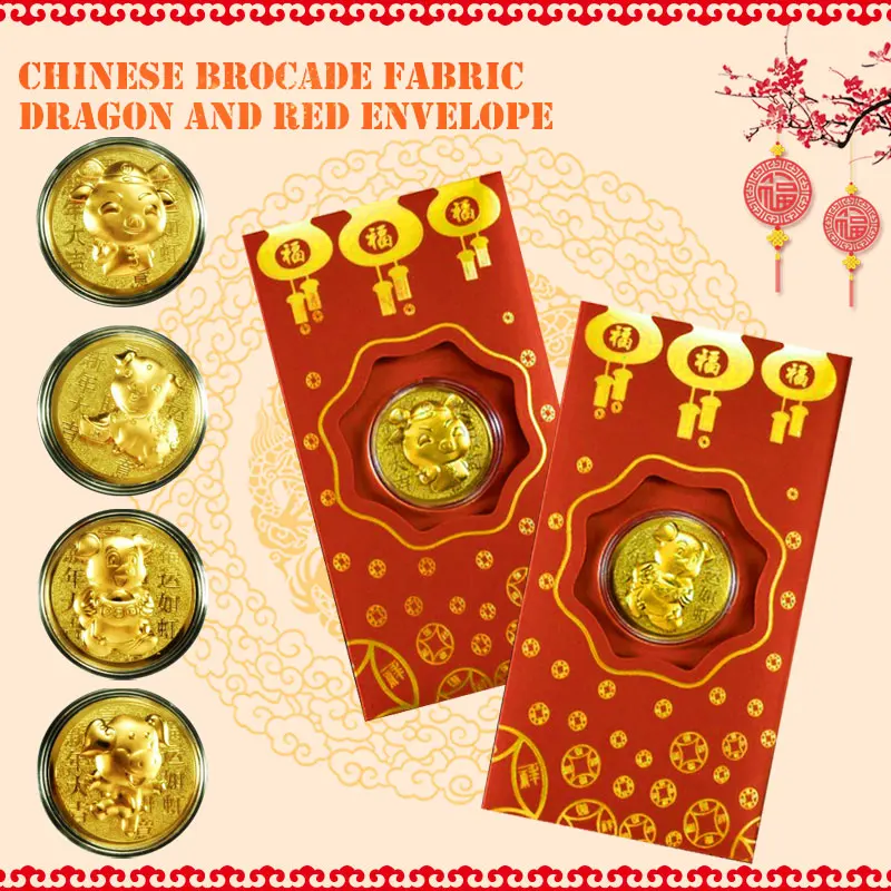 

Chinese Red Envelopes Zodiac Pig Packets Gold Coins Envelopes Exquisite Upscale 2019 Gift Best Wishes Anniversary Wedding