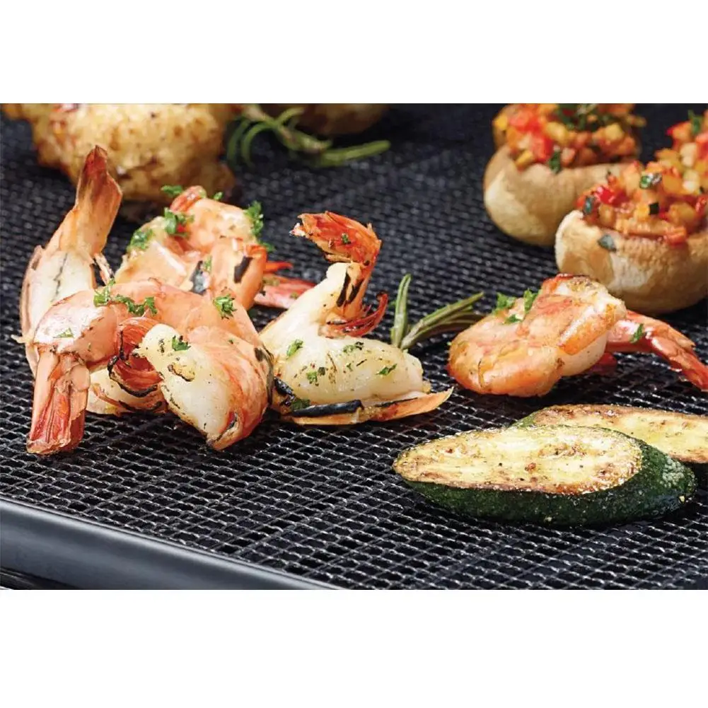 HobbyLane Black Non Stick BBQ Mesh Grill Mat Cooking Sheet Barbecue Baking Microwave Oven Tools | Дом и сад