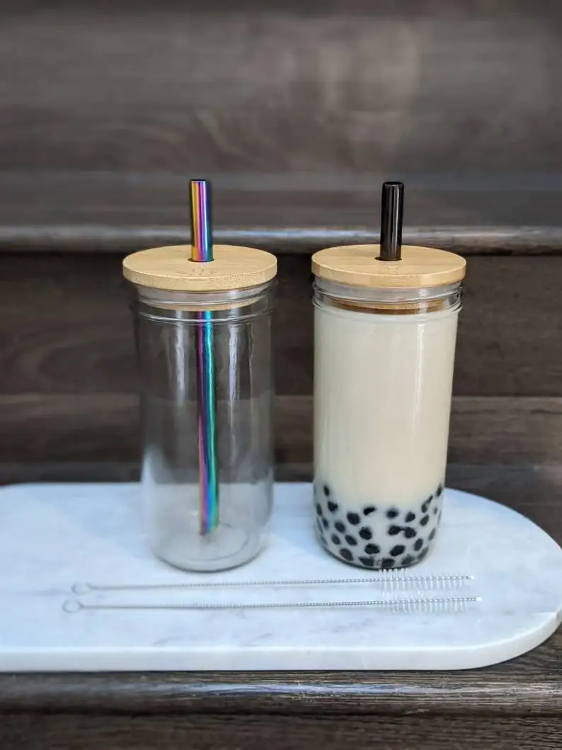 bubble tea reusable cup and straw