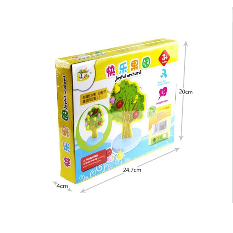 Baby Wooden Beads Toy Set DIY Fruit Tree Magnetic Beading Toy Kids Stringing Threading Beads Game Montessori Toy Early Education