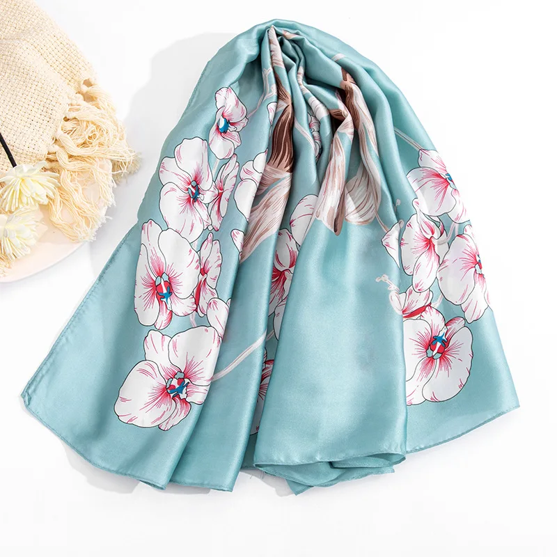 

Spring and Summer Versatile All Real Silk Women's Gauze Kerchief Carriage Printed Hangzhou Silk Scarves Korean-style Versitile F