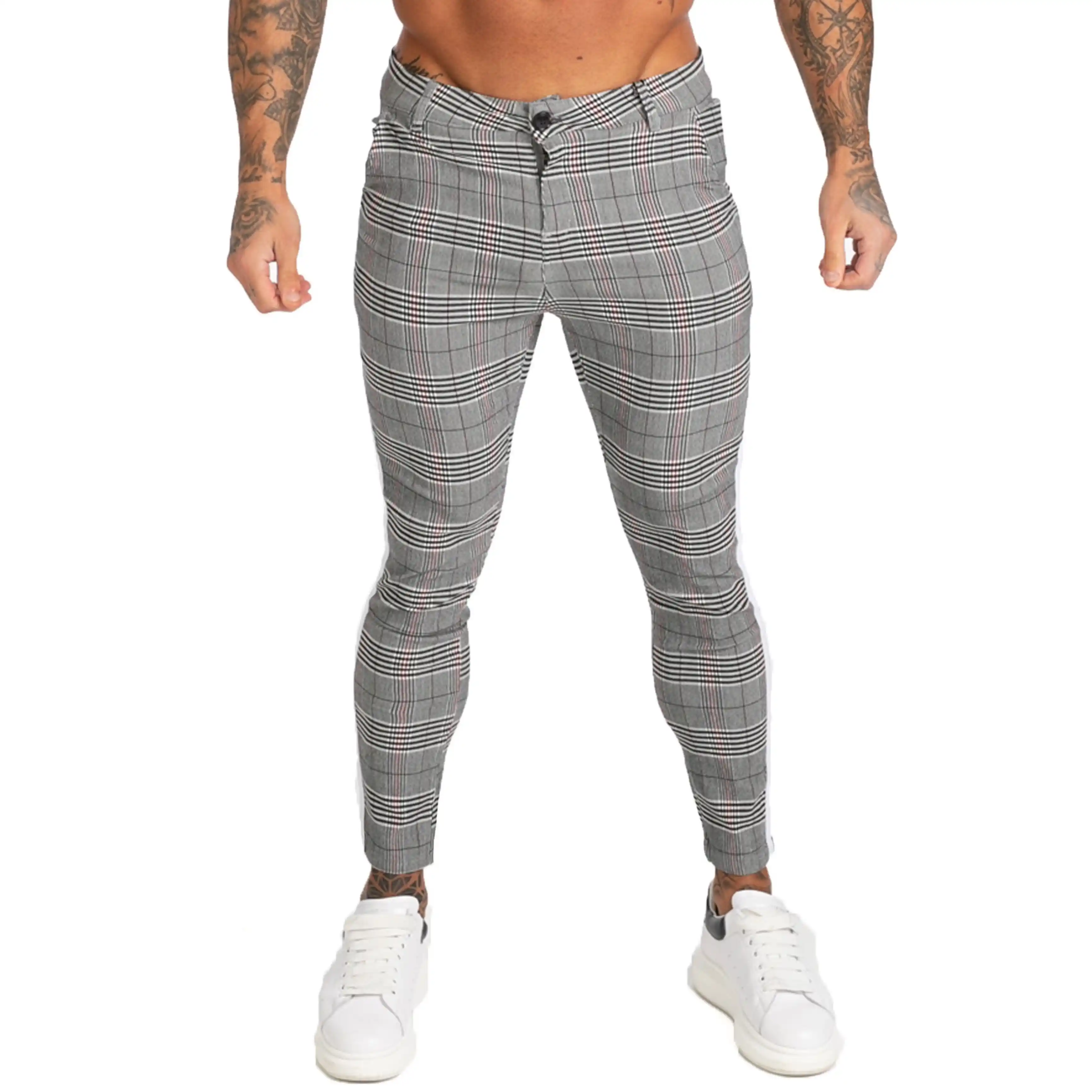 grey plaid sweatpants