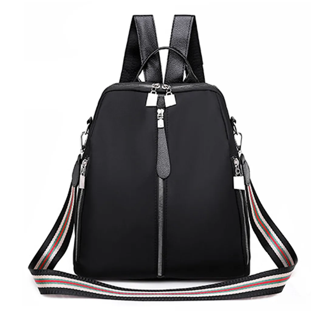 

Fashion Portable Canvas Backpack Women 2019 Large white Fashion Backpack Large Capacity Computer Bag Solid Color Shoulder Bag