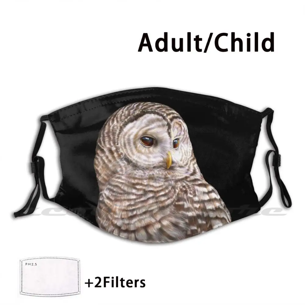 

Barred Owl Mask DIY Washable Filter Pm2.5 Mouth Trending Barred Owl Owl Owl Bird Birds Feathers Nature Wildlife Fly