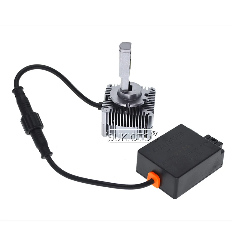 SUKIOTO 2PCS Car Headlight Bulbs D1S D2S D3S D4S D5S D8S LED Canbus Error Free 90W 10000LM 6000K White Auto Headllamp Lights (8)