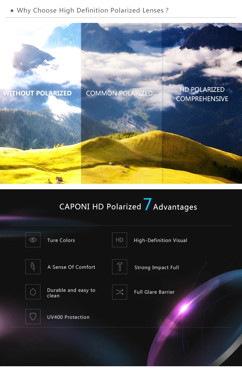 CAPONI Avation, солнцезащитные очки для мужчин, сплав, день и ночь, фотохромные солнцезащитные очки, поляризационные, пилот, защита от ультрафиолета, мужские, BS3104