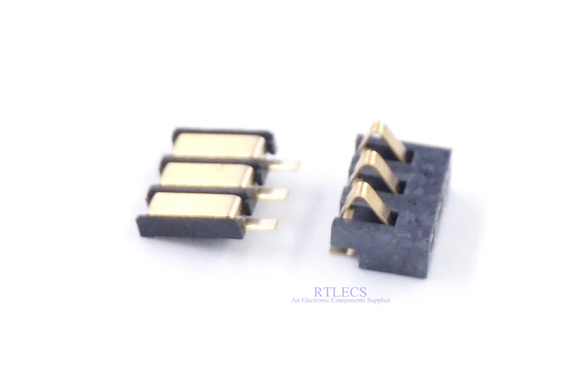 50pcs Spring Compression Contact 2.5 mm Pitch 3 Pin Female Male Connector Surface Mount Battery