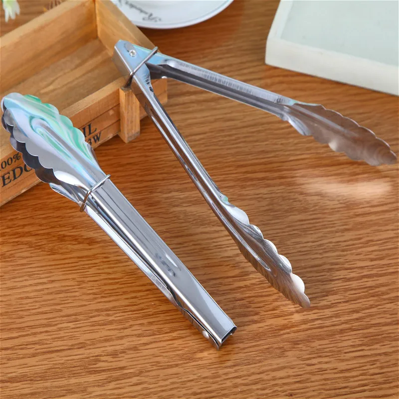 

9 Inch Stainless Steel Bread Clip Barbecue Food Clamp Multi-Function Kitchen Household Food Clip Buffet Clip Individual Serving