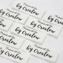 Personalized Knitting Labels and Crochet Labels for Handmade Items and Gifts - Craft Show Tags, Custom Printed on Cotton(2202)