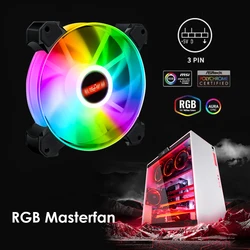 New 120mm PC Case Fan Addressable RGB ARGB Silent Cooling Fan With 2 Hydraulic Bearings For Desktop PC Computer