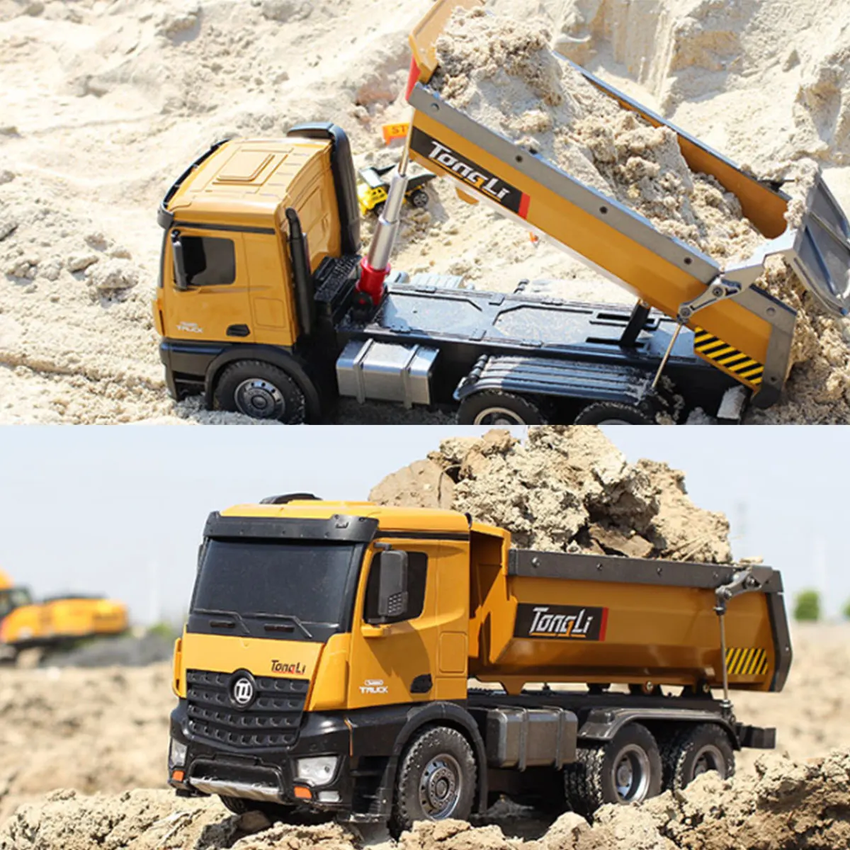 Mexico STOCKS  Tongli Huina 1573/1582 Radio Control Big Dump Truck Toys Construction RC Truck 2