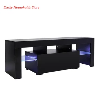 

Elegant Household Decoration LED TV Cabinet with Single Drawer Home TV Cabinet Living Room Entertainment Center Black/White