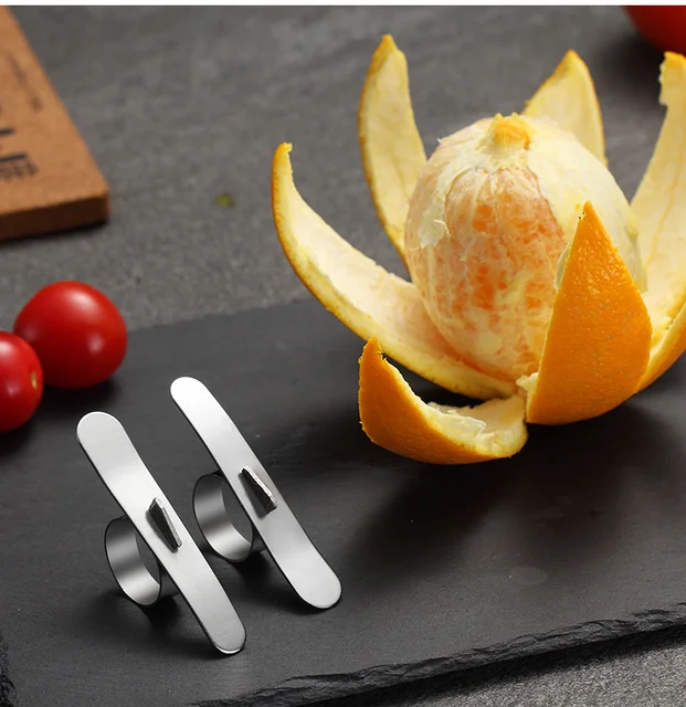 2PCS 304 Stainless Steel Orange Opener Ring Slicer Cutter Portable Citrus  Grapefruit Peeler Tool