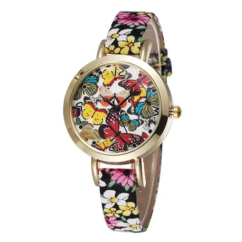 

2019 New Butterfly Print Women Watch Leather Strap Fashion Casual Watch Waterproof Quartz Women Watch Relogio FemininoRelojMujer