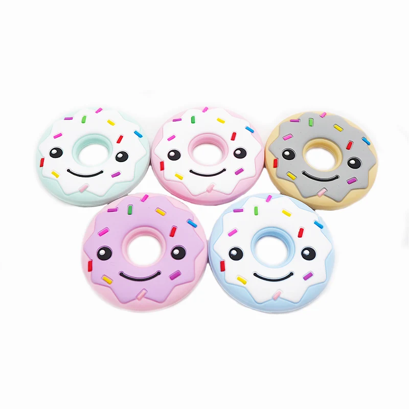 Chenkai 10pcs Bpa Free Silicone Donut Pacifier Teether Diy Baby Nursing