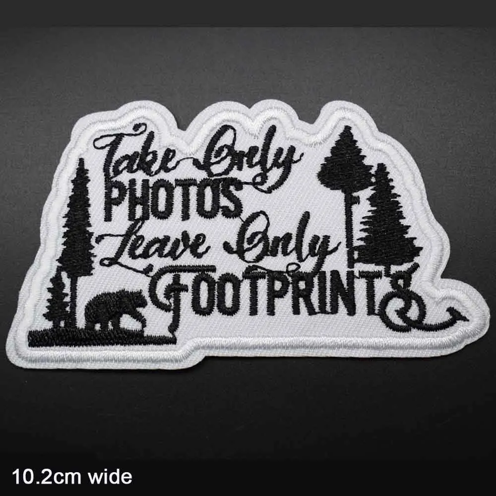 Leave Footprints Outdoor Iron On Full Embroidered Cloth Patch For Girls