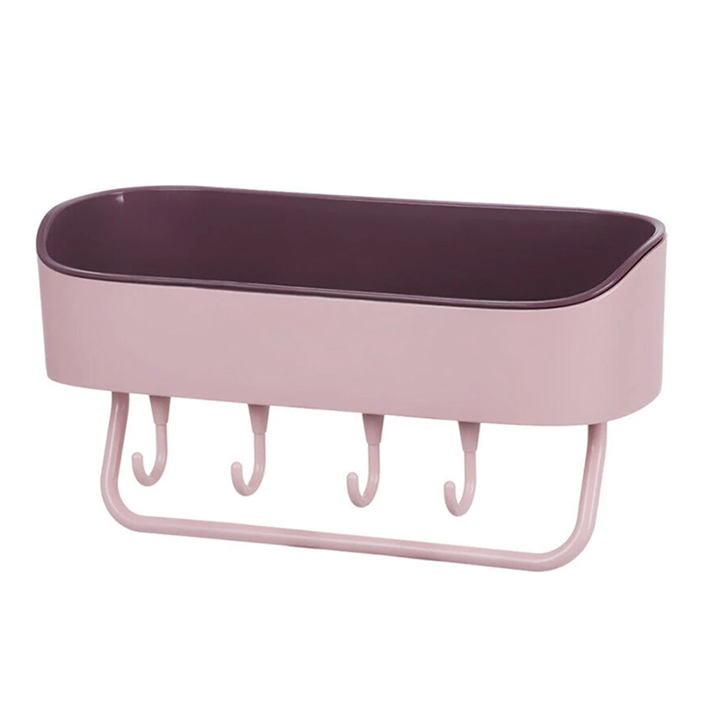 Newly Bathroom Shelf Storage Rack Organizer Shower Gel Shampoo Holder Home Decor Drain Rack - Цвет: Pink