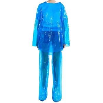 

10Pcs Disposable Raincoat Rain Pants Set Dustproof Waterproof Raincoat Suit for Men Women Anti-Fog Protective Clothing
