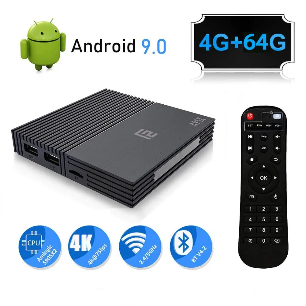 Смарт ТВ приставка A95X F2 4K Android 9,0 ТВ 4 Гб 64 Гб Amlogic S905X2 2,4G/5G Wifi BT4.2 Голосовое управление пульт дистанционного управления Google TV телеприставка|ТВ-приставки и медиаплееры| | АлиЭкспресс