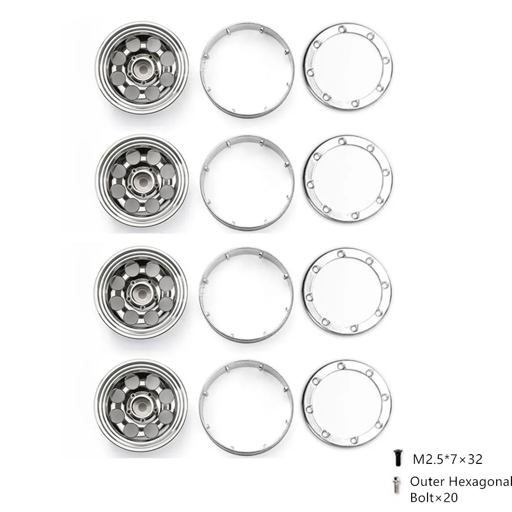 Для GRC 1," дюймовые алюминиевые хромированные колеса Beadlock ступицы G08 для 1/10 Jeep SCX10 TRX4 90046 колесные диски RC сканеры автомобильные аксессуары - Цвет: A