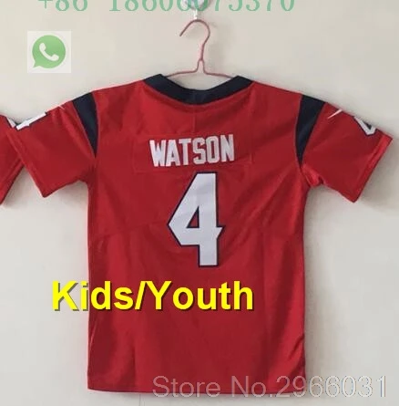 for kids youth A+++ качественная детская молодежная одежда Deshaun Watson 4 DeAndre Hopkins 10 JJ Watt 99 jersey Houston - Цвет: for kids youth