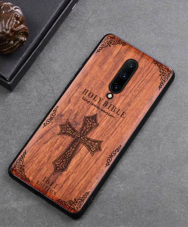 LYBALL настоящая древесина+ ТПУ чехол для телефона Oneplus 7 Pro TPU противоударный Деревянный чехол для телефона чехол для One plus 7 - Цвет: Cross