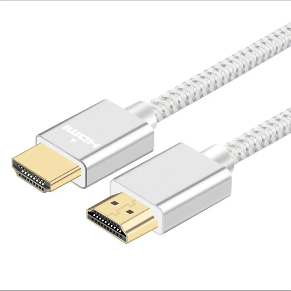 4K Кабель HDMI 2,0 HDMI к HDMI для Xiaomi проектор для переключателя для PS4 Телевизор кабель для телевизора HD видео кабели 1080P 1,2 M 2M 3M - Цвет: Silver  1PCS