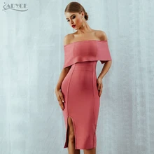 Adyce новое летнее женское облегающее Бандажное платье с вырезом лодочкой и открытыми плечами Клубное платье миди вечернее платье в стиле знаменитостей Vestidos