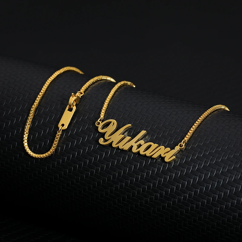 Custom Name Necklaces Personalized Necklace Jewelry For Women Men Gold stainless steel Box Chain BFF | Украшения и аксессуары