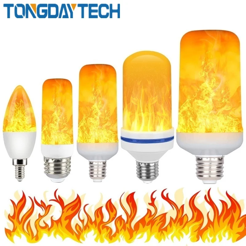 2 шт. Светодиодная лампа 3 Вт 5 9 E27 E26 E14 E12 Luces Led Decoracion 85 265 в лампада эффект огонь