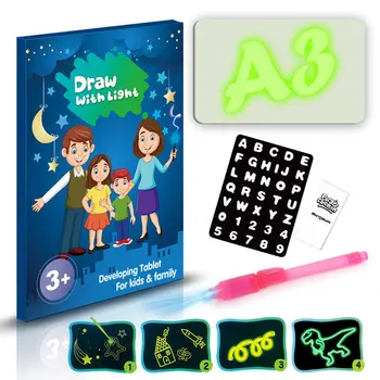 

LED Luminous Drawing Board Graffiti Doodle Drawing Tablet Magic Draw With Light-Fun Fluorescent Pen Educational Toy Kid Gift #8