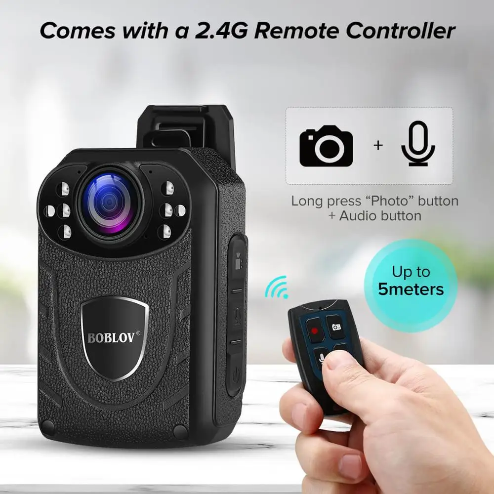 Boblov KJ21 Pro Body Worn Camera HD 1296P DVR Video Security Cam IR Night Vision Wearable Mini Camcorders police camera