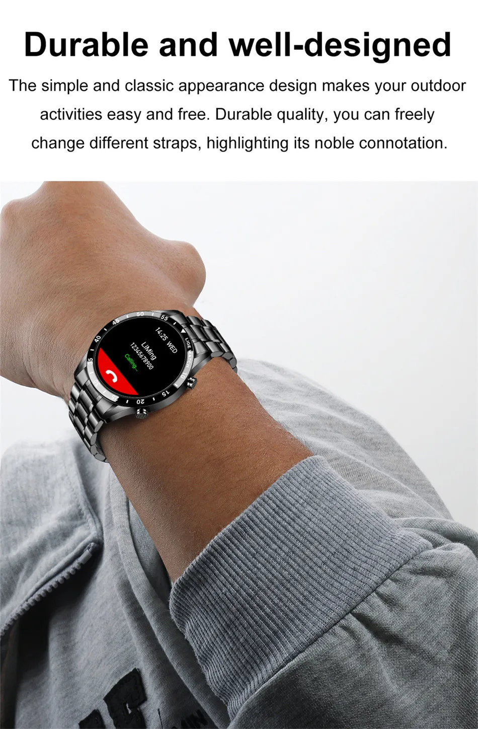 prova dbluetooth água bluetooth chamada para android ios smartwatch dos homens
