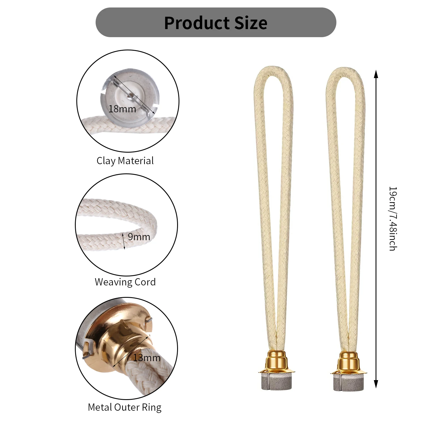 Description Picture 2 of item13/18mm Oil Lamp Wick Replacement Tightly Control Candle Wick For Diffuser Aromatherapy Decorative Candle Making Supplies