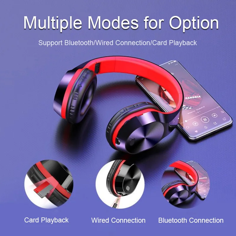 Headphones Bluetooth 5 0 Headset Wireless Surround Sound Adjustable Earphones With Microphone For PC Gaming Laptop For Mac