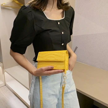

PU Leather Pure Color Chain Tote Women Casual Shoulder Messenger Bags Purses Youth Ladies Simple Versatile Bag