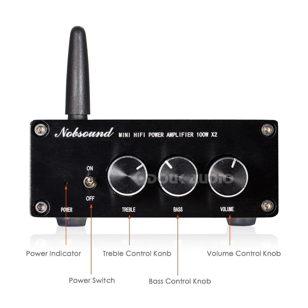 Nobsound Мини Bluetooth 5,0 TPA3116 цифровой аудио усилитель HiFi класса D стерео усилитель мощности 100 Вт* 2 для домашних динамиков