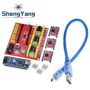 

ShengYang 3DV4 CNC Shield V4 + Nano 3.0 + 3pcs A4988 Reprap Stepper Drivers Set For Arduino