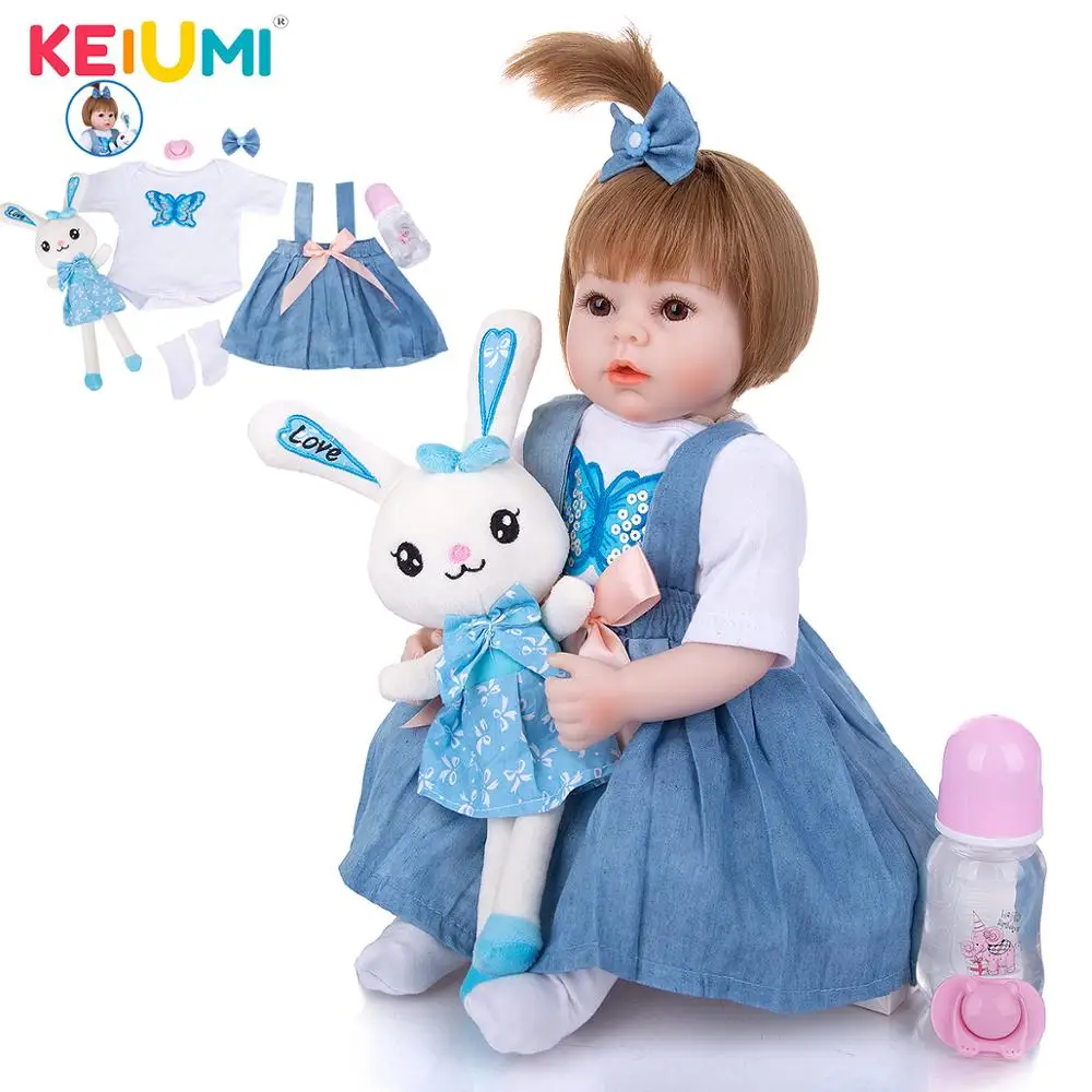 Реалистичная кукла реборн KEIUMI для девочек мягкая виниловая тканевая младенцев