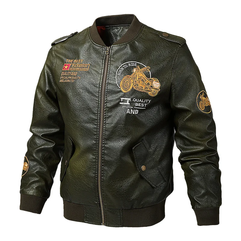 Мужская кожаная куртка облегающее пальто мужская из искусственной кожи с