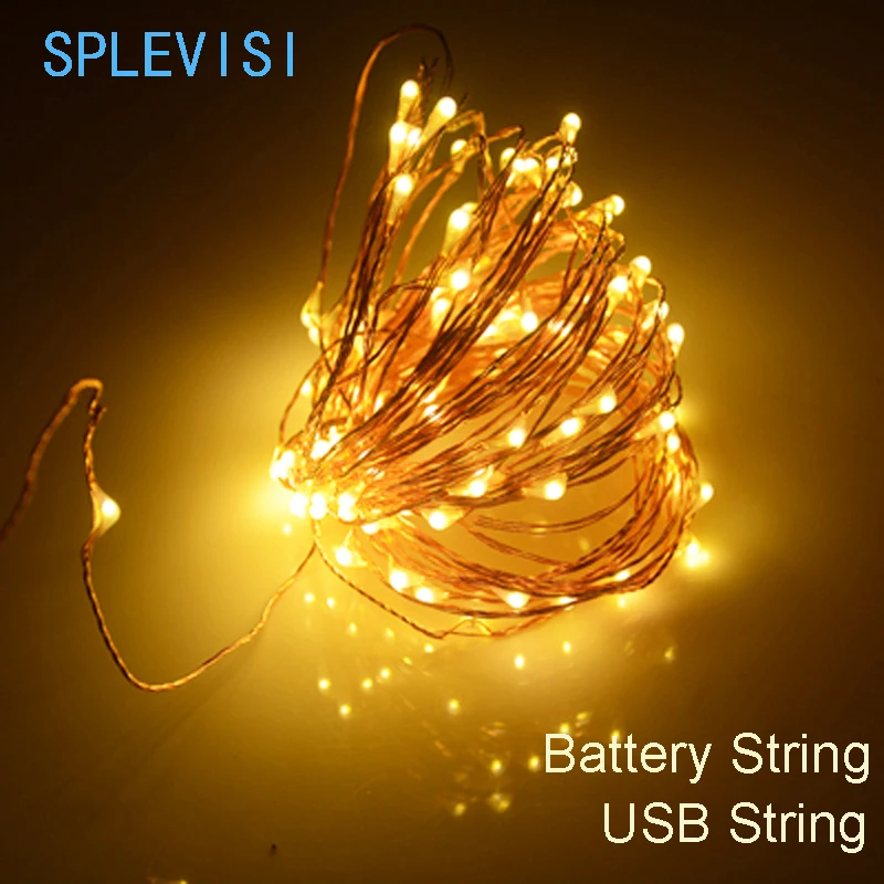 2M 3M 5M 10M usb powered /battery powered led Christmas lights copper string fairy lights garland holiday wedding decorative