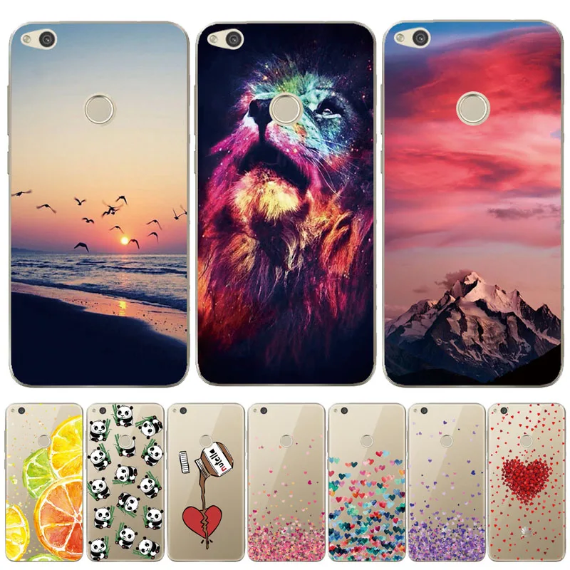 DS-LOVEHUI Silicone Case Huawei Honor 8 Lite Cover 5.2" Ascend P8 2017 Soft TPU Phone Shell P9 |
