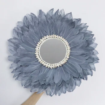 

Macrame Wall Hanging Feather Paste Tapestry Decorative Mirror Boho Decor Witchcraft Wedding Party Home Decoration Accessories